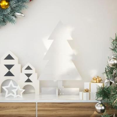 VidaXL Kerstdecoratie kerstboom 60 cm massief grenenhout wit
