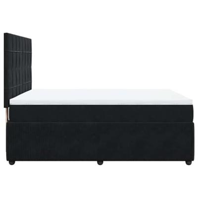 Boxspring met matras fluweel zwart 140x190 cm
