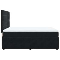 Boxspring met matras fluweel zwart 140x190 cm - thumbnail