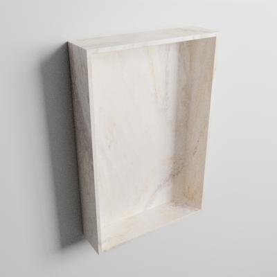 MONDIAZ EASY Nis 44,5x29,5cm in solid surface kleur Ostra. 1 vak geschikt voor in- of opbouw