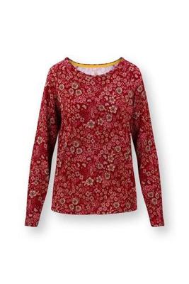 Pip Studio Pip Studio Tina Long Sleeve Top Daisy Dreams Red XL