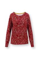 Pip Studio Pip Studio Tina Long Sleeve Top Daisy Dreams Red XL - thumbnail