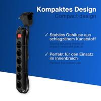 REV 0012692514 Stekkerdoos met schakelaar 6-voudig Zwart Randaarde stekker 1 stuk(s) - thumbnail