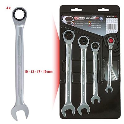 KS Tools 503.4204 5034204 Ringsleutel met ratelset Sleutelbreedte (metrisch) 10 - 19 mm