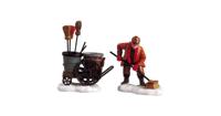 Lemax street sweeper s/2 kerstdorp figuur type 3 2005 - thumbnail