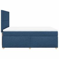 Boxspring met matras stof blauw 140x190 cm - thumbnail