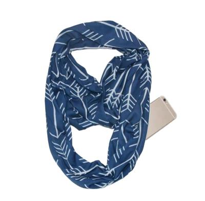 Multifunctionele mode zip Pocket design sjaal (Navy blauw witte pijl) Multifunctionele mode zip Pocket design sjaal (Navy blauw witte pijl)