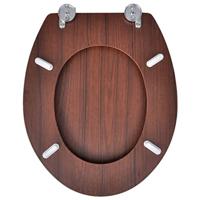 VidaXL Toiletbril simpel ontwerp mdf bruin - thumbnail