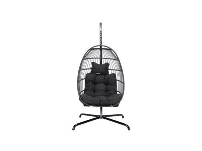 HOME DELUXE Hangstoel met frame Loma (1-zits, Zwart)