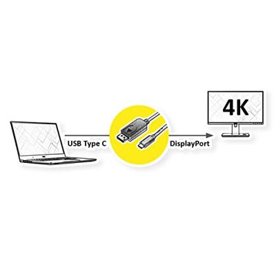 Roline 11.04.5848 USB-C-displaykabel USB-C / DisplayPort Adapterkabel USB-C stekker, DisplayPort-stekker 1.00 m Zwart/goud Roline 11.04.5848 USB-C-displaykabel USB-C / DisplayPort Adapterkabel USB-C stekker, DisplayPort-stekker 1.00 m Zwart/goud