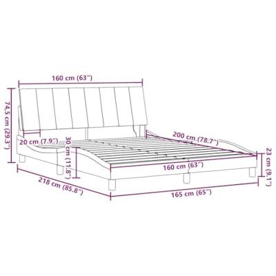 Bedframe zonder matras "Hanko" stof taupe 160x200 cm