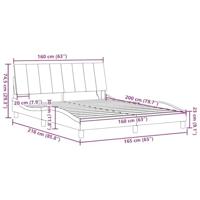 Bedframe zonder matras "Hanko" stof taupe 160x200 cm - thumbnail
