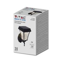 V-TAC VT-982-S Solar Wandlamp - IP65 Waterdicht - Mat Zwart - 2W - 110 Lumen - 3IN1 - thumbnail