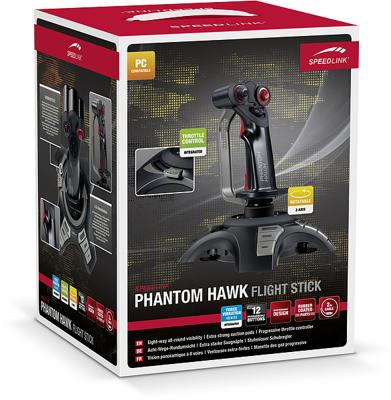 SPEEDLINK PHANTOM HAWK Joystick PC Analoog/digitaal USB Zwart, Grijs SPEEDLINK PHANTOM HAWK Joystick PC Analoog/digitaal USB Zwart, Grijs