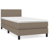 Boxspring met matras stof taupe 90x190 cm - thumbnail
