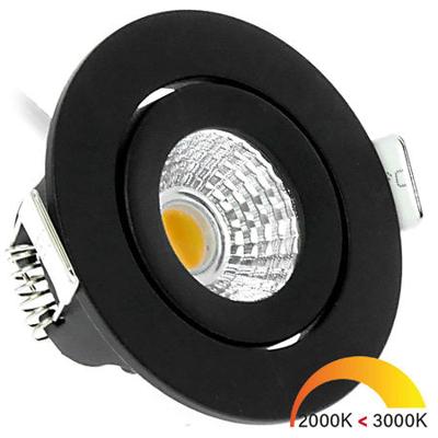EcoDim LED inbouwspot 5W DimToWarm 62mm 36gr rond verstelbaar zwart - LED4735