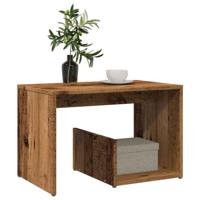 Bijzettafel 59x36x38 cm bewerkt hout oud houtkleurig - thumbnail