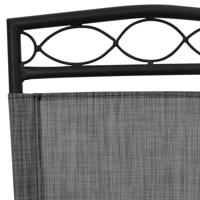 Tuinstoelen 4 st inklapbaar staal en textileen gemêleerd grijs - thumbnail