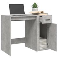 Bureau 100x49x75 cm bewerkt hout betongrijs - thumbnail