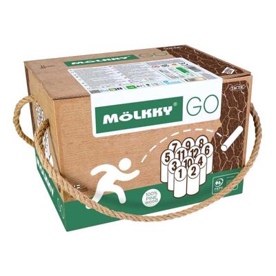 Selecta Molkky go grenenhout werpspel met 12 kegels