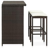 3-delige Barset poly rattan bruin - thumbnail