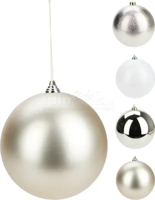 Kerstbal Plastic Ø18cm Licht Goud Assorti 1st