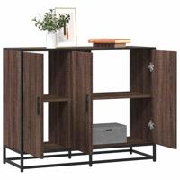 Dressoir 94x35x76 cm bewerkt hout bruin eikenkleur - thumbnail