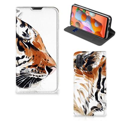 Bookcase Samsung Galaxy M11 | A11 Watercolor Tiger Bookcase Samsung Galaxy M11 | A11 Watercolor Tiger