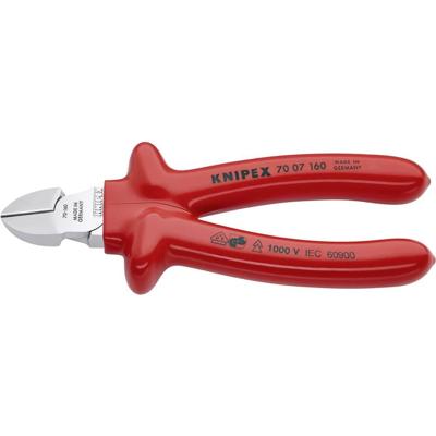 Knipex zijsnijtang verchroomd dompelisolatie, vde-getest 160 mm - 7007160 Knipex zijsnijtang verchroomd dompelisolatie, vde-getest 160 mm - 7007160