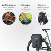 Basil miles tarpaulin mik - dubbele fietstas, zwart, waterdicht, 34 liter - thumbnail