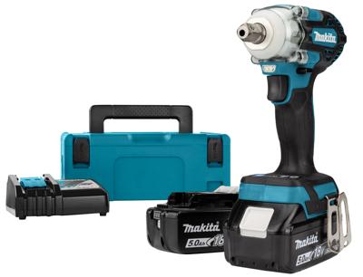 Makita dtw301rtj | accu slagmoersleutel | set | 18v | 2 x 5.0 ah accu en snellader | in mbox