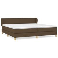 Boxspring met matras stof donkerbruin 200x200 cm - thumbnail