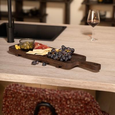 By-Boo Serveerplank 'Plancha' Mangohout, 74cm, kleur Zwart