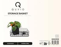 QUVIO Opbergmandje - Metaal - Zwart - thumbnail