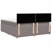 Boxspring met matras stof taupe 180x200 cm - thumbnail