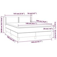Boxspring met matras kunstleer grijs 140x190 cm - thumbnail