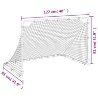 VidaXL Voetbaldoel wit 122x81x81 cm staal - thumbnail
