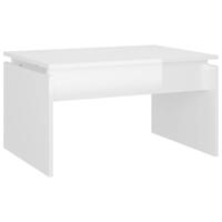 Salontafel 68x50x38 cm spaanplaat hoogglans wit - thumbnail