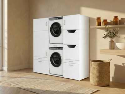 Kast WASHING 2 machines boven elkaar LARGE wit