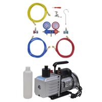 VidaXL Vacuümpomp 100 l/min met 2-voudige manometerset - thumbnail