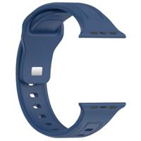 By Qubix - Square siliconen band - Donkerblauw - Compatible met Apple Watch 44mm / 45mm / 46mm / 49mm - Compatible Apple watch bandjes - thumbnail