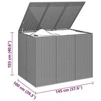 Tuinbox 145x100x103 cm polyetheen rattan grijs - thumbnail