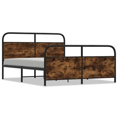 Bedframe zonder matras metaal gerookt eikenkleurig 160x200 cm - thumbnail