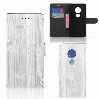 Motorola Moto G7 Play | Book Style Case | White Wood