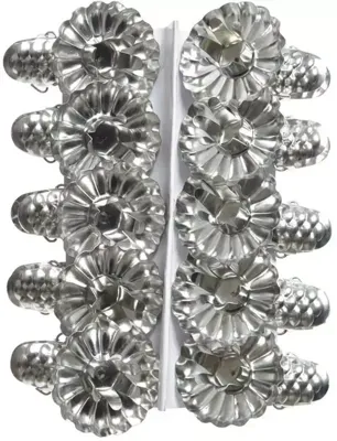 everlands kunstkerstboomkaarshouders zilver10 stuks