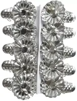 everlands kunstkerstboomkaarshouders zilver10 stuks - thumbnail