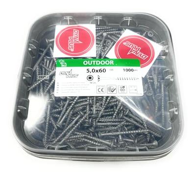 Dynaplus Unischroef/Spaanplaatschroef Ar-Coating Platkop deeldraad Torx TX25 5.0X60/35 | 1000 stuks - 0289.14.42001 Dynaplus Unischroef/Spaanplaatschroef Ar-Coating Platkop deeldraad Torx TX25 5.0X60/35 | 1000 stuks - 0289.14.42001