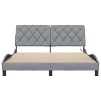 Bedframe met LED zonder matras 160x200 cm stof lichtgrijs - thumbnail