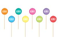 Cocktailprikkers 'Hooray' (8st) - thumbnail