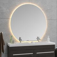 Badkamerspiegel BWS Mark Rond Met Led Dimbaar en Spiegelverwarming 120 X 112 X 0,3 CM - thumbnail